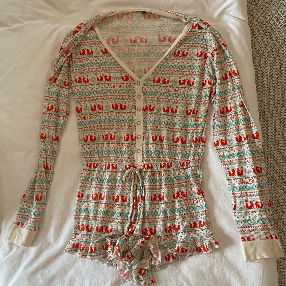 Wildfox Intimates Ye Rustic Romper in Fox Print